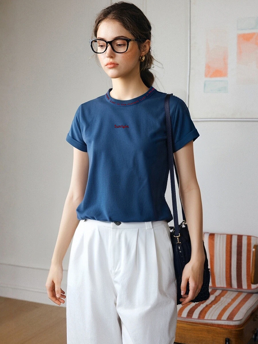 OLrain Short Sleeve Contrasting Combined Women's 2025 Summer Round Neck Embroidery Blue Ladies Tees Chemises Femmes O57XT99069
OLrain Short Sleeve Contrasting Combined Women's 2025 Summer Round Neck Embroidery Blue Ladies Tees Chemises Femmes O57XT99069