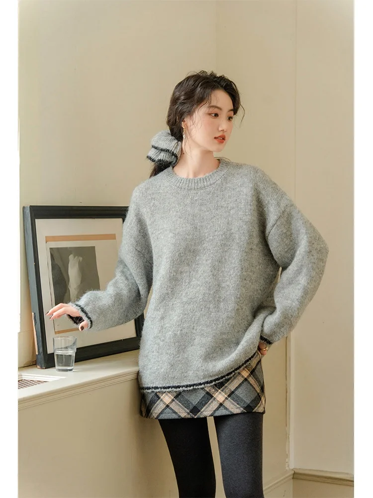 Thiened Knitted ey round Ne Sweater Women's Inner And Outer Wear Spring Autumn Winter Seasonal Warm Faionable Top
Thiened Knitted ey round Ne Sweater Women's Inner And Outer Wear Spring Autumn Winter Seasonal Warm Faionable Top