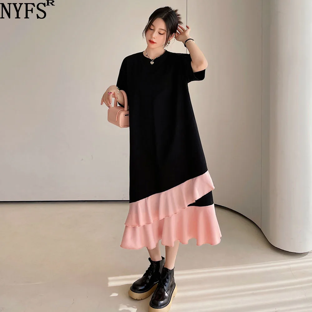 NYFS 2023 Summer New Korea Loose Woman Dress Vestidos Robe Elbise Cotton Patchwork Short Sleeve Long Dresses
NYFS 2023 Summer New Korea Loose Woman Dress Vestidos Robe Elbise Cotton Patchwork Short Sleeve Long Dresses