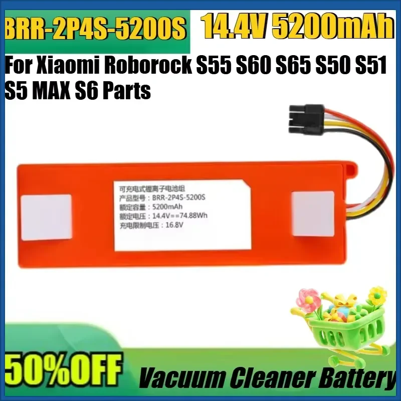 New BRR-2P4S-5200S Robotic Vacuum Cleaner Replacement Battery for Xiaomi Roborock S55 S60 S65 S50 S51 S5 MAX S6 Parts
New BRR-2P4S-5200S Robotic Vacuum Cleaner Replacement Battery for Xiaomi Roborock S55 S60 S65 S50 S51 S5 MAX S6 Parts