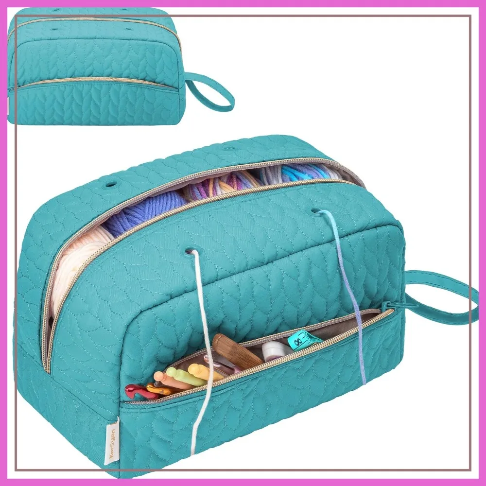 Crochet Yarn Bag Knitting Storage Organizer for Crocheting Accessories, Crochet Hook Case, Gift for Crochet Lovers (Teal), K3201
Crochet Yarn Bag Knitting Storage Organizer for Crocheting Accessories, Crochet Hook Case, Gift for Crochet Lovers (Teal), K3201