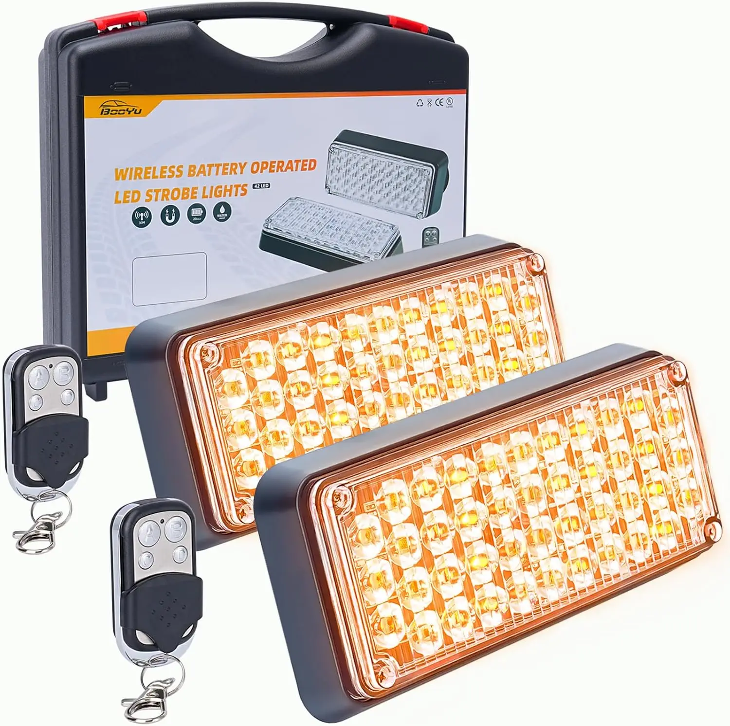 Magnetic Flashing Strobe Light with Remote, Rechargeable LED Beacon for Vehicles, Trucks, Car (2-Pack)
Magnetic Flashing Strobe Light with Remote, Rechargeable LED Beacon for Vehicles, Trucks, Car (2-Pack)