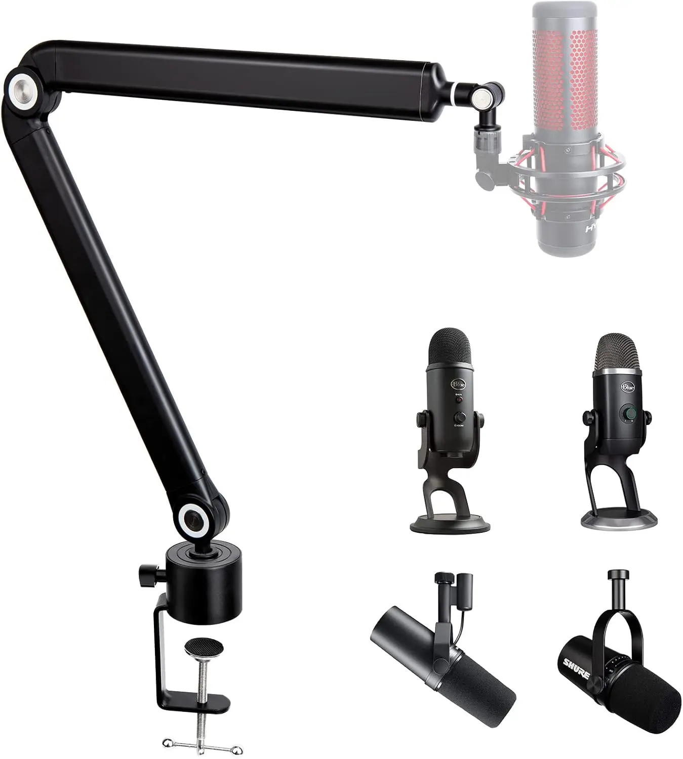 Adjustable Microphone Boom Arm with 360° Rotation, Weighted Metal Stand for Gaming Mics
Adjustable Microphone Boom Arm with 360° Rotation, Weighted Metal Stand for Gaming Mics