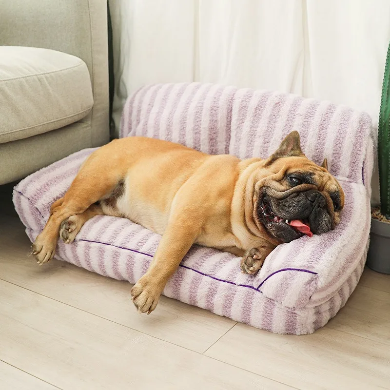 Pet sofa removable and washable, kennel warm in winter, sofa striped dog bed cat nest
Pet sofa removable and washable, kennel warm in winter, sofa striped dog bed cat nest