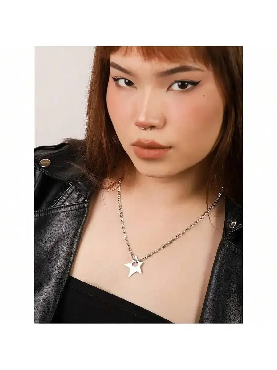 Star Pendant Chain Necklace Y2K Grunge Indie Aesthetic For Women
Star Pendant Chain Necklace Y2K Grunge Indie Aesthetic For Women