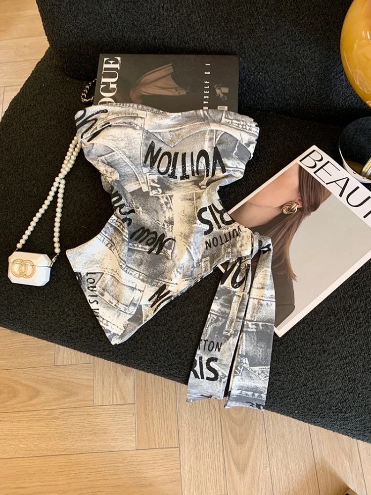 Summer American Retro Tie Dye Vest Women's Self-Keeping Style with Chest Pad Tube Top Irregular Waist in Slim Fit Version
Summer American Retro Tie Dye Vest Women's Self-Keeping Style with Chest Pad Tube Top Irregular Waist in Slim Fit Version