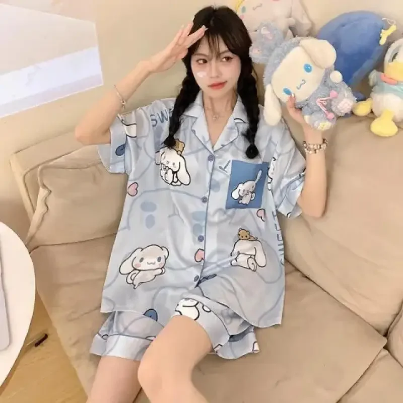 Anime Cinnamoroll 2Pcs Pajama Set Cartoon Kawaii Sanrio Kuromi Summer Short Sleeves Shorts Homewear Anime Girls Loose Sleepwear
Anime Cinnamoroll 2Pcs Pajama Set Cartoon Kawaii Sanrio Kuromi Summer Short Sleeves Shorts Homewear Anime Girls Loose Sleepwear