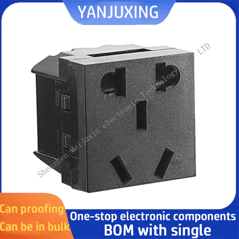 Cassette embedded 10A Two-three socket with safety door new national standard five-hole socket module AC power strip socket
Cassette embedded 10A Two-three socket with safety door new national standard five-hole socket module AC power strip socket