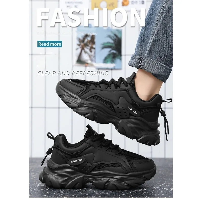 Streetwear All Black Mesh unky Platform Sneakers Red Tread Sole Anti Slip Daily Labor Training Casual Shoes
Streetwear All Black Mesh unky Platform Sneakers Red Tread Sole Anti Slip Daily Labor Training Casual Shoes