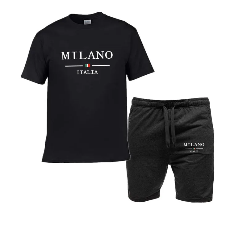 2026 New Summer Men's Letter Printed Comfortable and Breathable Round Neck T-shirt and Shorts Set Solid Color Colo Sportswear
2026 New Summer Men's Letter Printed Comfortable and Breathable Round Neck T-shirt and Shorts Set Solid Color Colo Sportswear