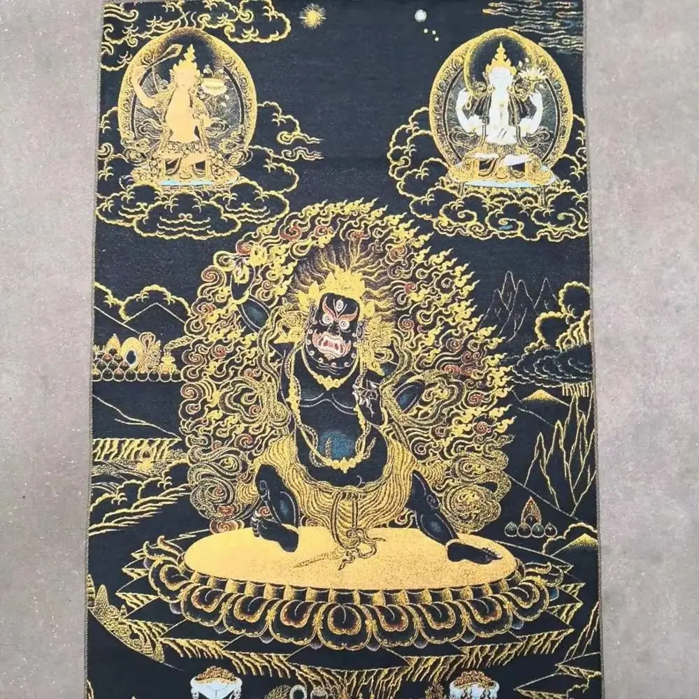 35"Thangka Embroidery Tibetan Buddhism silk Embroidery brocade Nepal Vajrapani Bodhisattva Buddha Thangka Worship Hall
35"Thangka Embroidery Tibetan Buddhism silk Embroidery brocade Nepal Vajrapani Bodhisattva Buddha Thangka Worship Hall