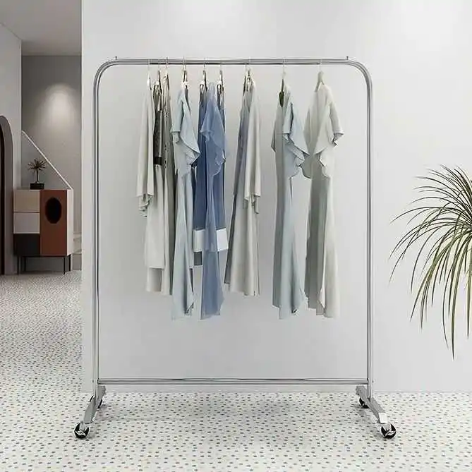 Clothing store display rack stainless steel floor-to-ceiling clothing rod women's clothing
Clothing store display rack stainless steel floor-to-ceiling clothing rod women's clothing