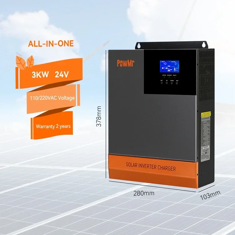 PowMr 3KW 3.5KW 5KW MPPT 60A 80A Charge Controller 48V 110VAC 145/500VDC Hybrid Solar Inverter
PowMr 3KW 3.5KW 5KW MPPT 60A 80A Charge Controller 48V 110VAC 145/500VDC Hybrid Solar Inverter