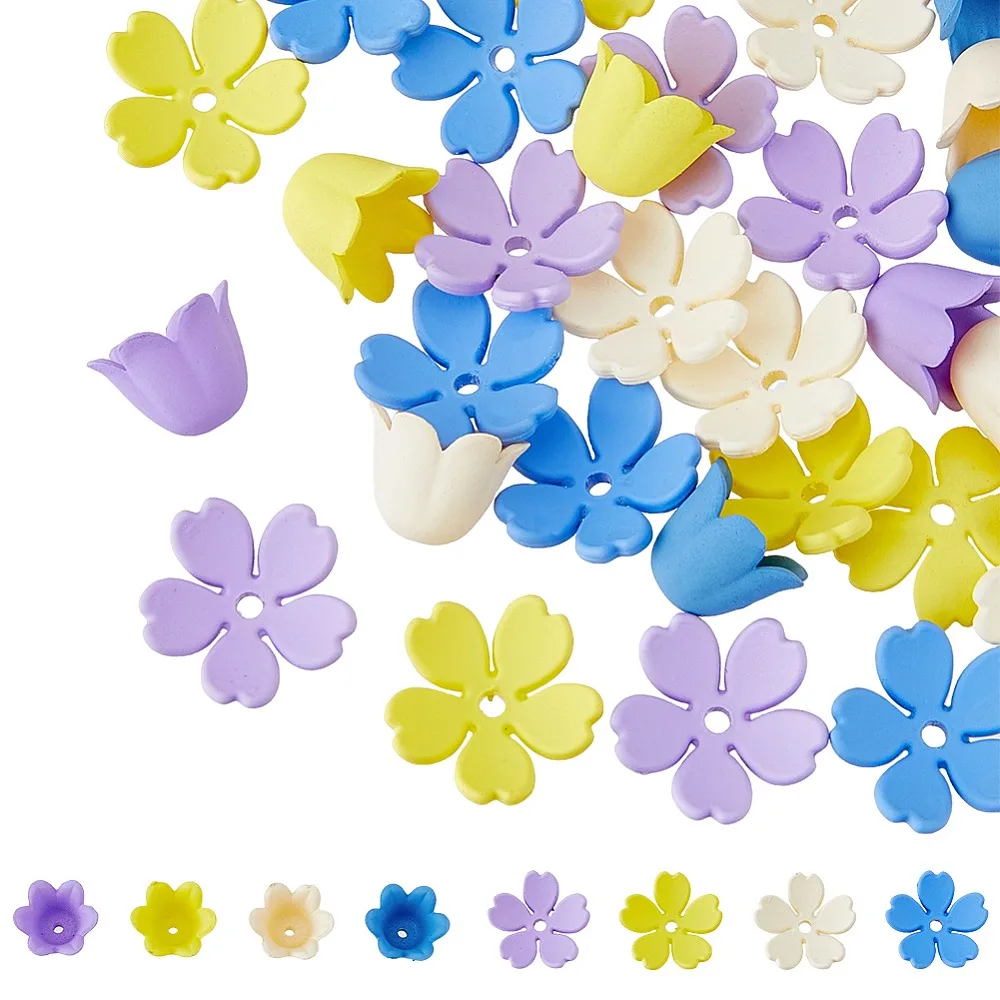 80Pcs 8 Style Rubberized Style Opaque Acrylic Bead Caps Flower Mixed Color 11.5~14.5x10.5~15x4.5~8.7mm Hole: 1.3~1.7mm
80Pcs 8 Style Rubberized Style Opaque Acrylic Bead Caps Flower Mixed Color 11.5~14.5x10.5~15x4.5~8.7mm Hole: 1.3~1.7mm