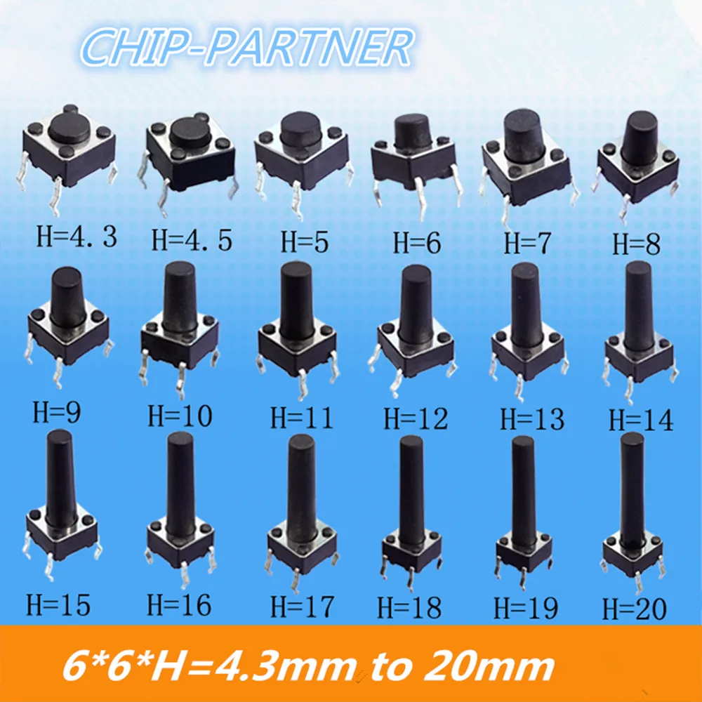 20/50/100 Pcs button Touch switch 6*6 PCB Momentary Tactile Tact Mini Push Button Switch Panel DIP 4Pin Micro switch
20/50/100 Pcs button Touch switch 6*6 PCB Momentary Tactile Tact Mini Push Button Switch Panel DIP 4Pin Micro switch