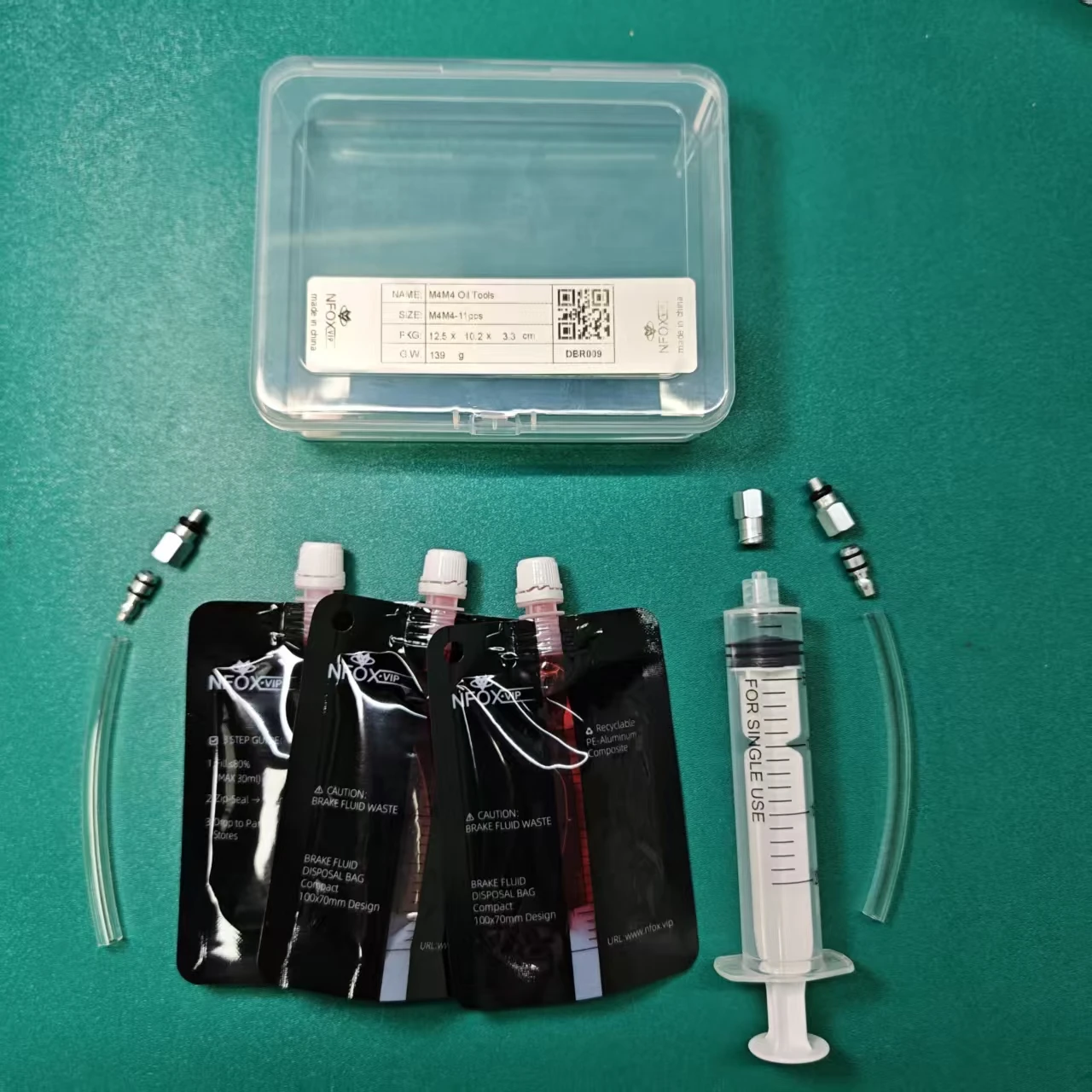 NFOX Bicycle Brake Master Cylinder and Slave Cylinder Oil Change Tool M4 Connector 60ML 90ML Oil Bag Hydraulic Brake Installat
NFOX Bicycle Brake Master Cylinder and Slave Cylinder Oil Change Tool M4 Connector 60ML 90ML Oil Bag Hydraulic Brake Installat