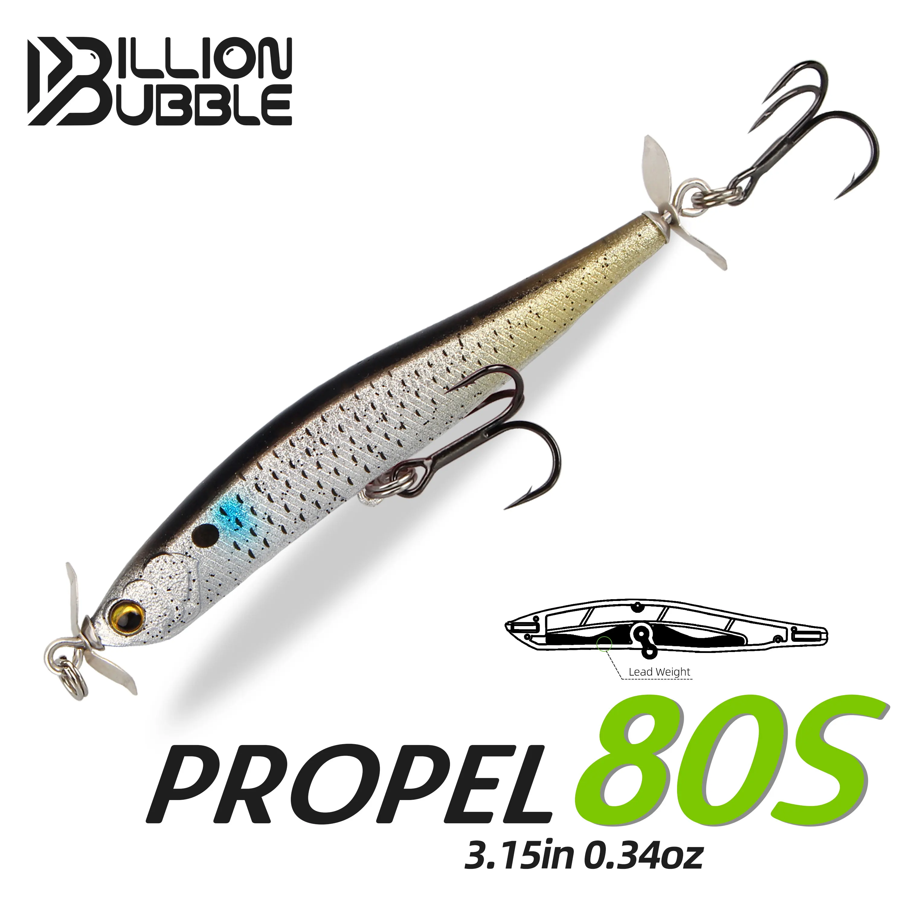 BILLION BUBBLE 80mm 9.7g Sinking Pencil Lure Propeller Bait Wobbler Spinnerbait Artificial Fishing Lures Bass Pike Freshwater
BILLION BUBBLE 80mm 9.7g Sinking Pencil Lure Propeller Bait Wobbler Spinnerbait Artificial Fishing Lures Bass Pike Freshwater