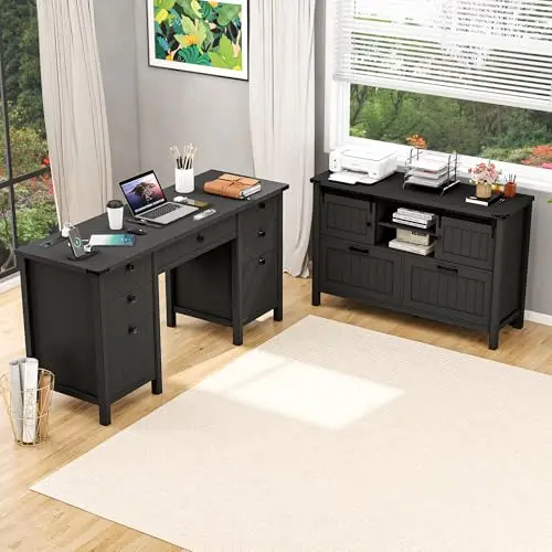 Black Farmhouse 2-Drawer Lateral File Cabinet Featuring Open Storage Compartment, Built-In Power Outlets And USB Charging For
Black Farmhouse 2-Drawer Lateral File Cabinet Featuring Open Storage Compartment, Built-In Power Outlets And USB Charging For