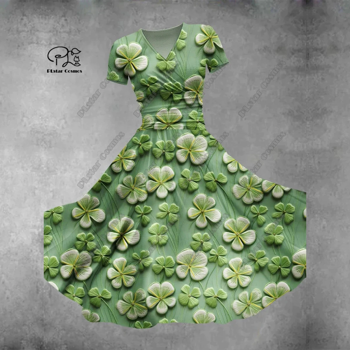 PLstar Cosmos 3D printed new floral green series V-neck short-sleeved dress A-line long dress summer casual fashion S-1
PLstar Cosmos 3D printed new floral green series V-neck short-sleeved dress A-line long dress summer casual fashion S-1