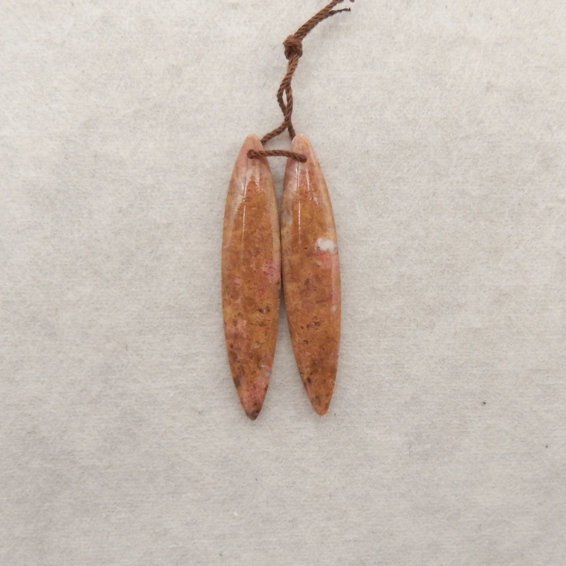 B & F-Rhodonite Marquise Earring Beads, Natural Handmade Stones, Jewelry Making Supplies, 46x9x4mm, 9g
B & F-Rhodonite Marquise Earring Beads, Natural Handmade Stones, Jewelry Making Supplies, 46x9x4mm, 9g