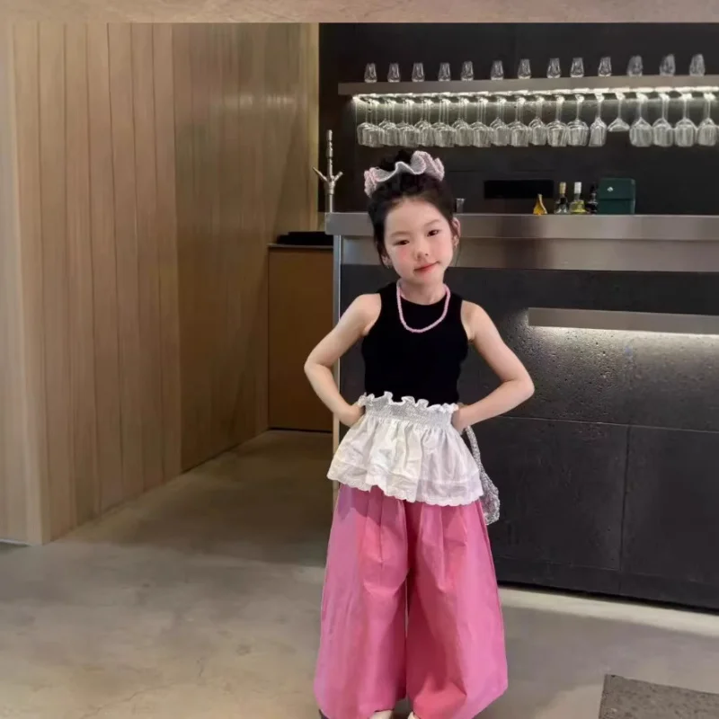 Little girl's fashionable outfit: stylish and trendy girl's vest and dopamine wide-leg pants2026New Summer Collection for Childr
Little girl's fashionable outfit: stylish and trendy girl's vest and dopamine wide-leg pants2026New Summer Collection for Childr