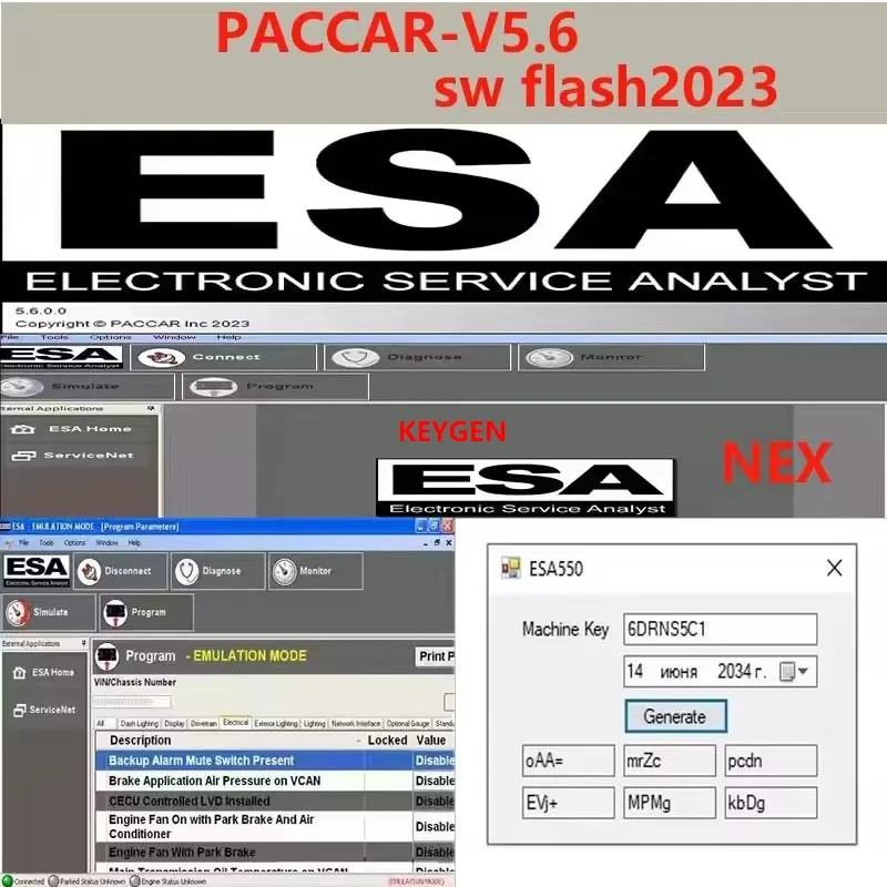 2023 Latest ESA Electronic Service Analyst 5.6 with SW Flash File Paccar Unlock Keygen Free Installation Assistance
2023 Latest ESA Electronic Service Analyst 5.6 with SW Flash File Paccar Unlock Keygen Free Installation Assistance