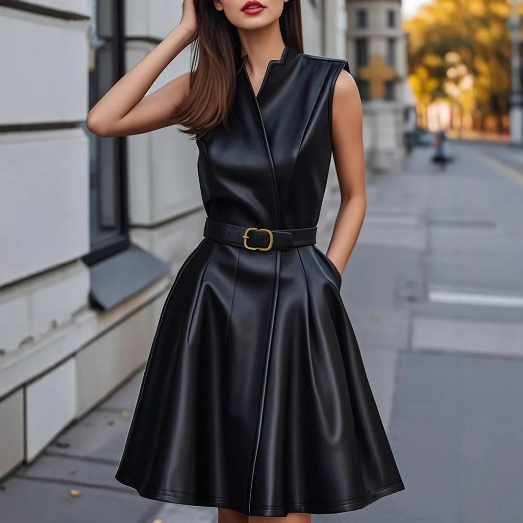 Mid Length Dress Women Dresses A Line Vestidos Y2k Streetwear Sleeveless Tight Waist Elegant Slim Fit Party Night Work Autumn
Mid Length Dress Women Dresses A Line Vestidos Y2k Streetwear Sleeveless Tight Waist Elegant Slim Fit Party Night Work Autumn