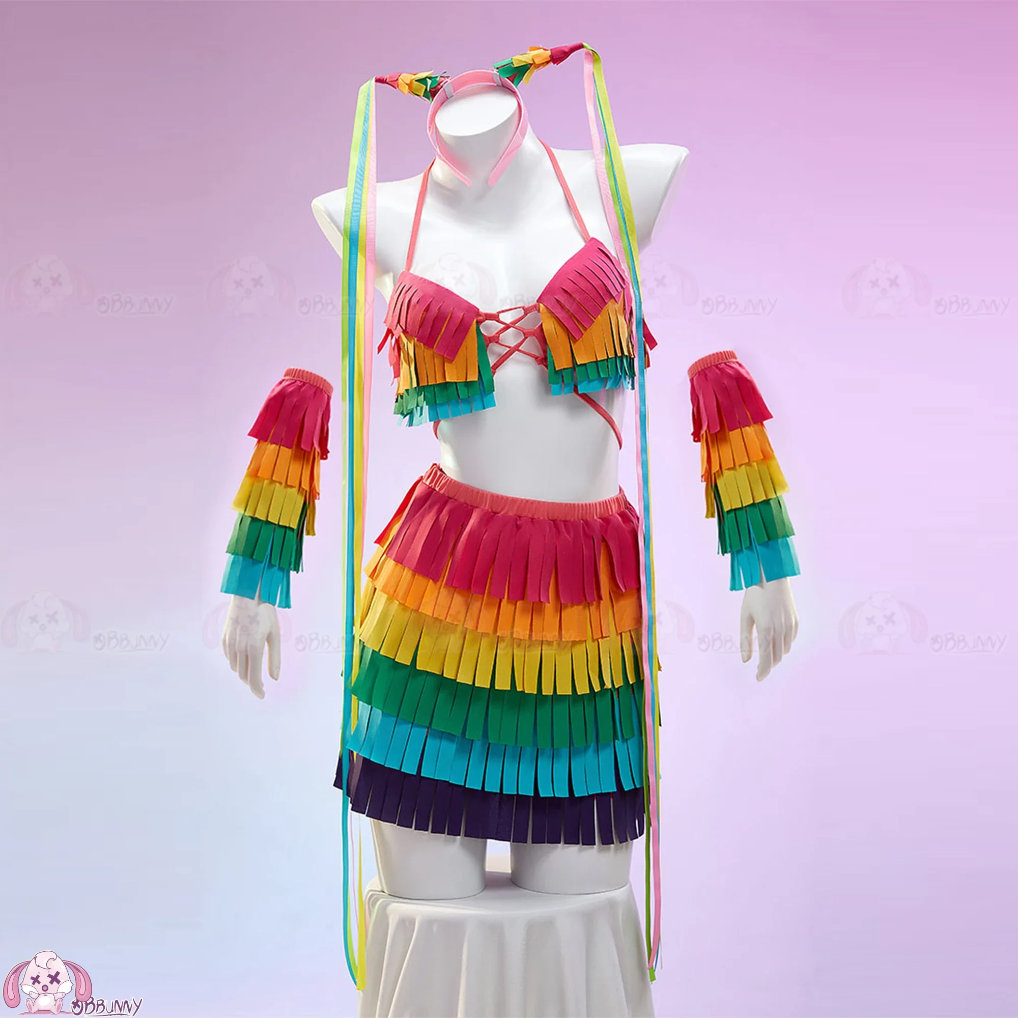Sexy Colorful Fringe Lingerie Set for Women with Sleeves Halloween Layered Skirt Top Christmas Anime Pinata Theme Costume
Sexy Colorful Fringe Lingerie Set for Women with Sleeves Halloween Layered Skirt Top Christmas Anime Pinata Theme Costume