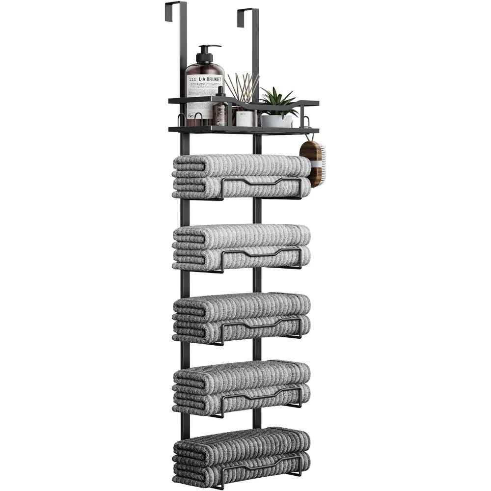 Hanging Towel Racks for Bathroom No Drill - 6-Tier Over The Door Bath Towel Storage Organizer for Small Bathrooms - Tiered Back
Hanging Towel Racks for Bathroom No Drill - 6-Tier Over The Door Bath Towel Storage Organizer for Small Bathrooms - Tiered Back