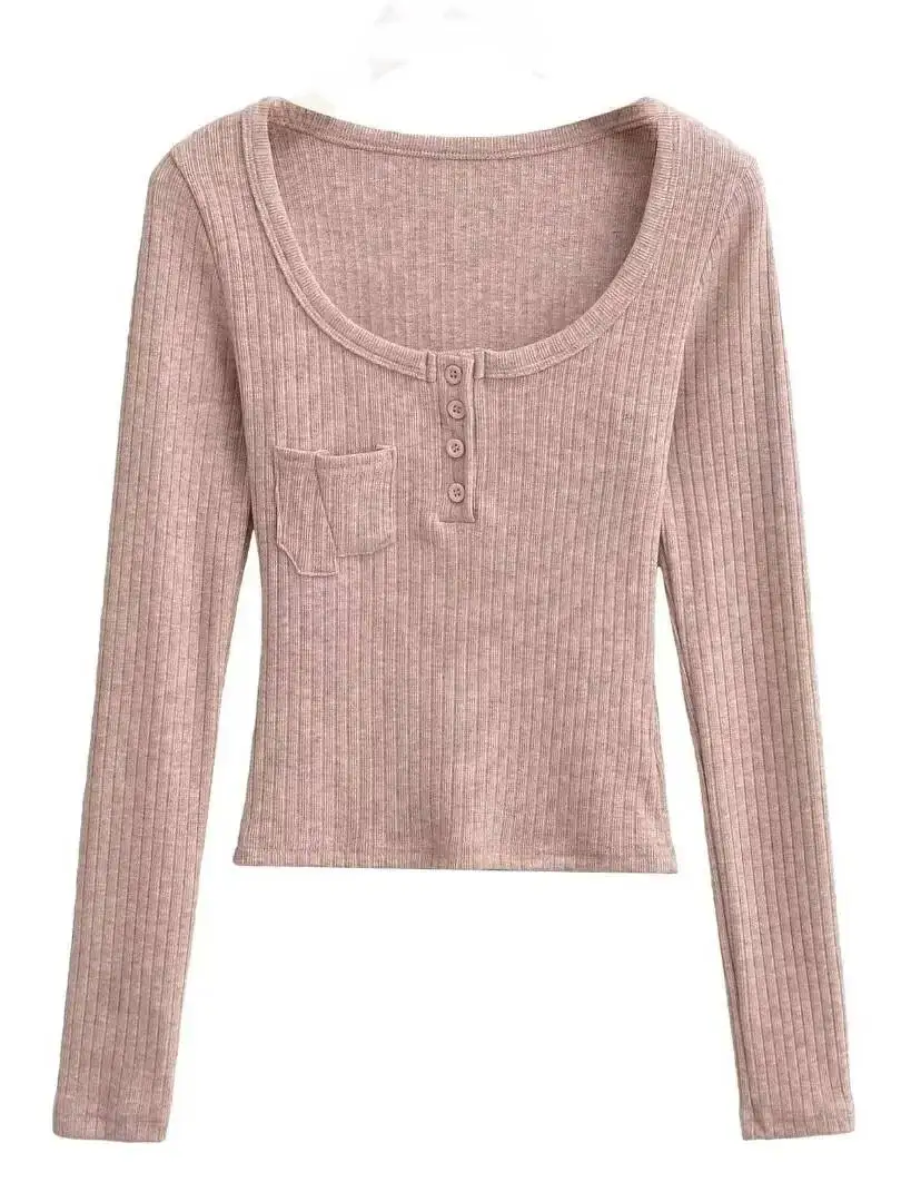 Женский облегающий повседневный топ с круглым вырезом и длинными рукавами на пуговицах, однотонный, осень-зима 2026, Q1T6
Женский облегающий повседневный топ с круглым вырезом и длинными рукавами на пуговицах, однотонный, осень-зима 2026, Q1T6