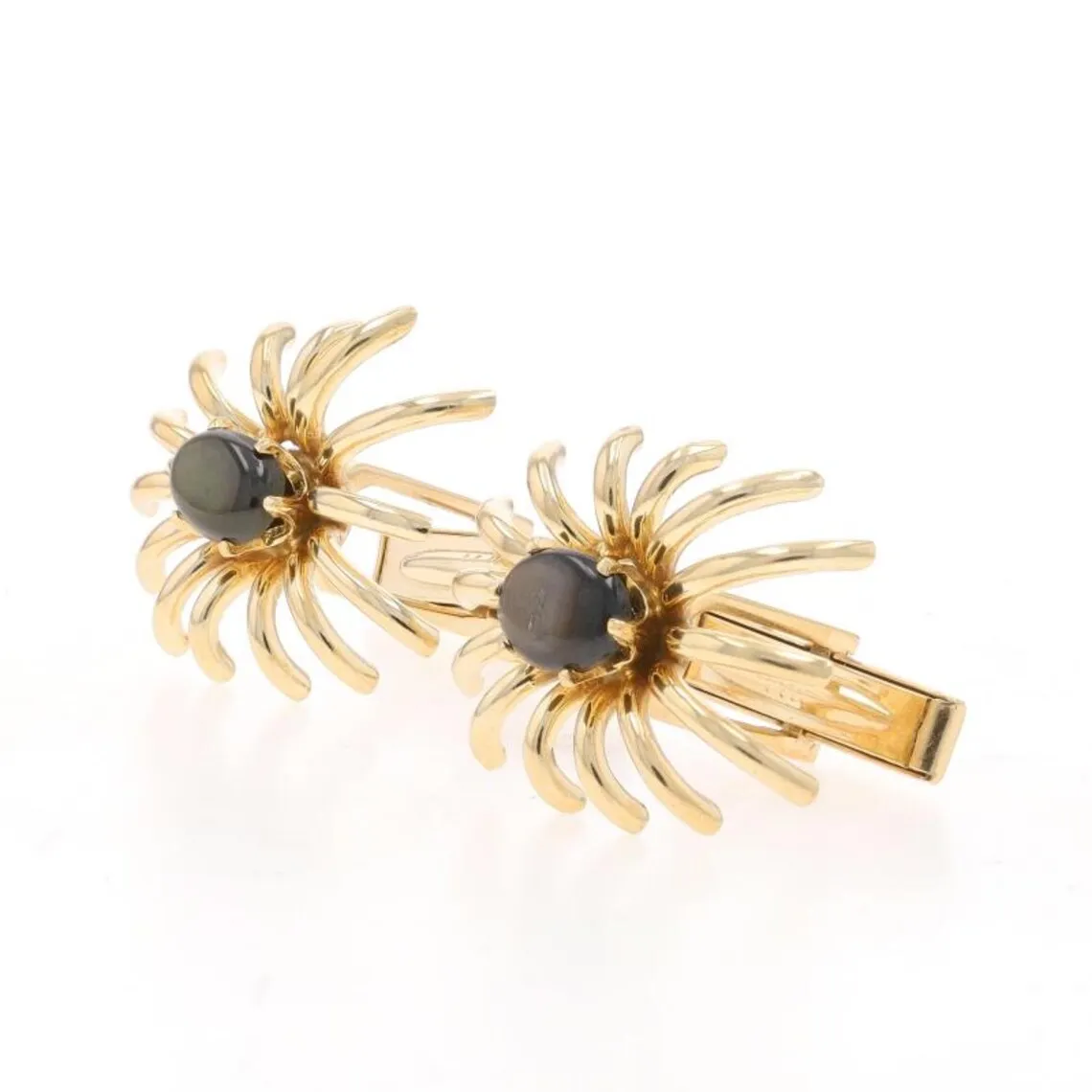 Flower 14k Oval Convex 2.39ctw 18k Black Sapphire Men's Cufflinks Real Gold Body Fashion Jewelry Wedding Party Gifts
Flower 14k Oval Convex 2.39ctw 18k Black Sapphire Men's Cufflinks Real Gold Body Fashion Jewelry Wedding Party Gifts