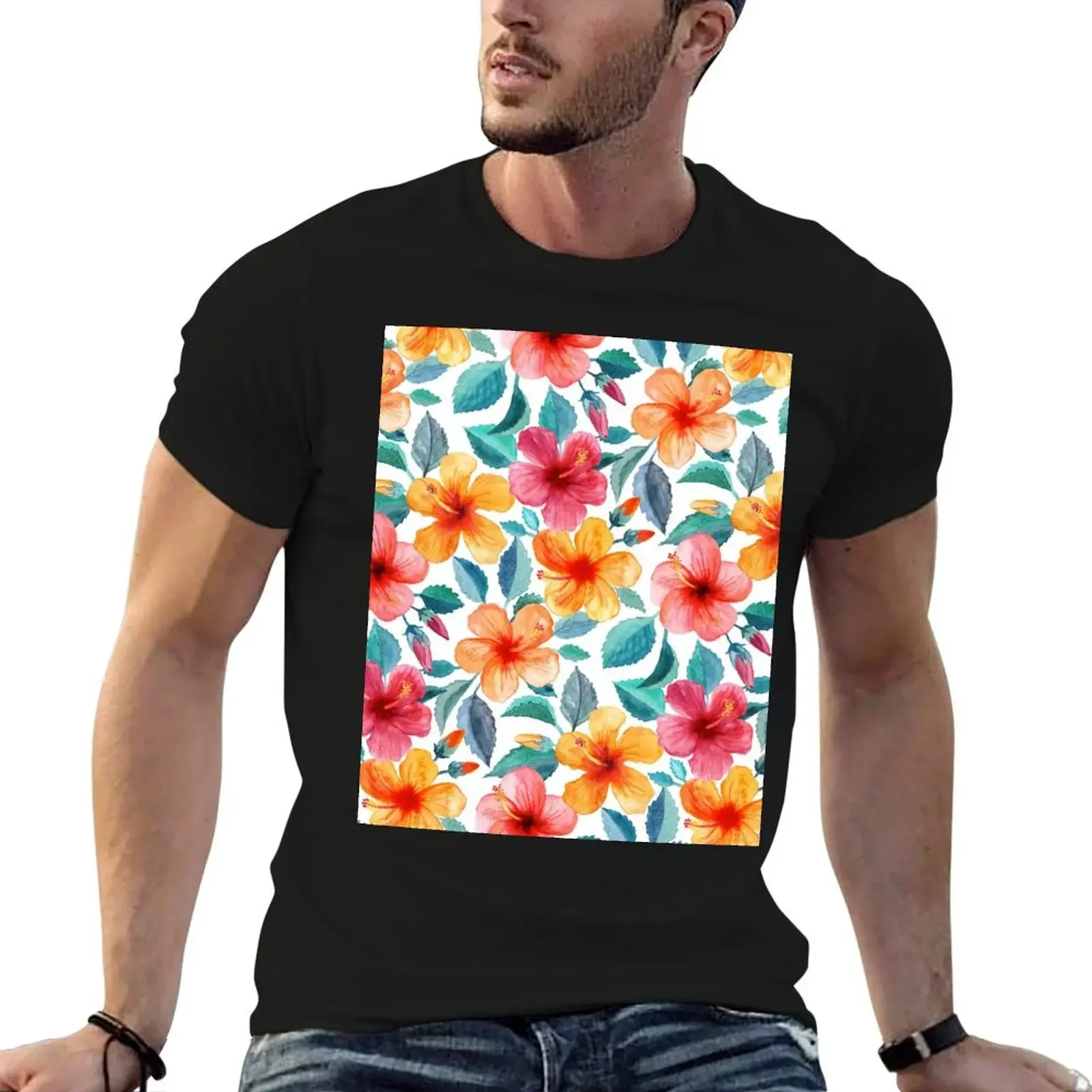 Colorful Watercolor Hibiscus on Clean White T-Shirt designer shirts graphics T-shirts man plus size clothes men graphic t shirts
Colorful Watercolor Hibiscus on Clean White T-Shirt designer shirts graphics T-shirts man plus size clothes men graphic t shirts