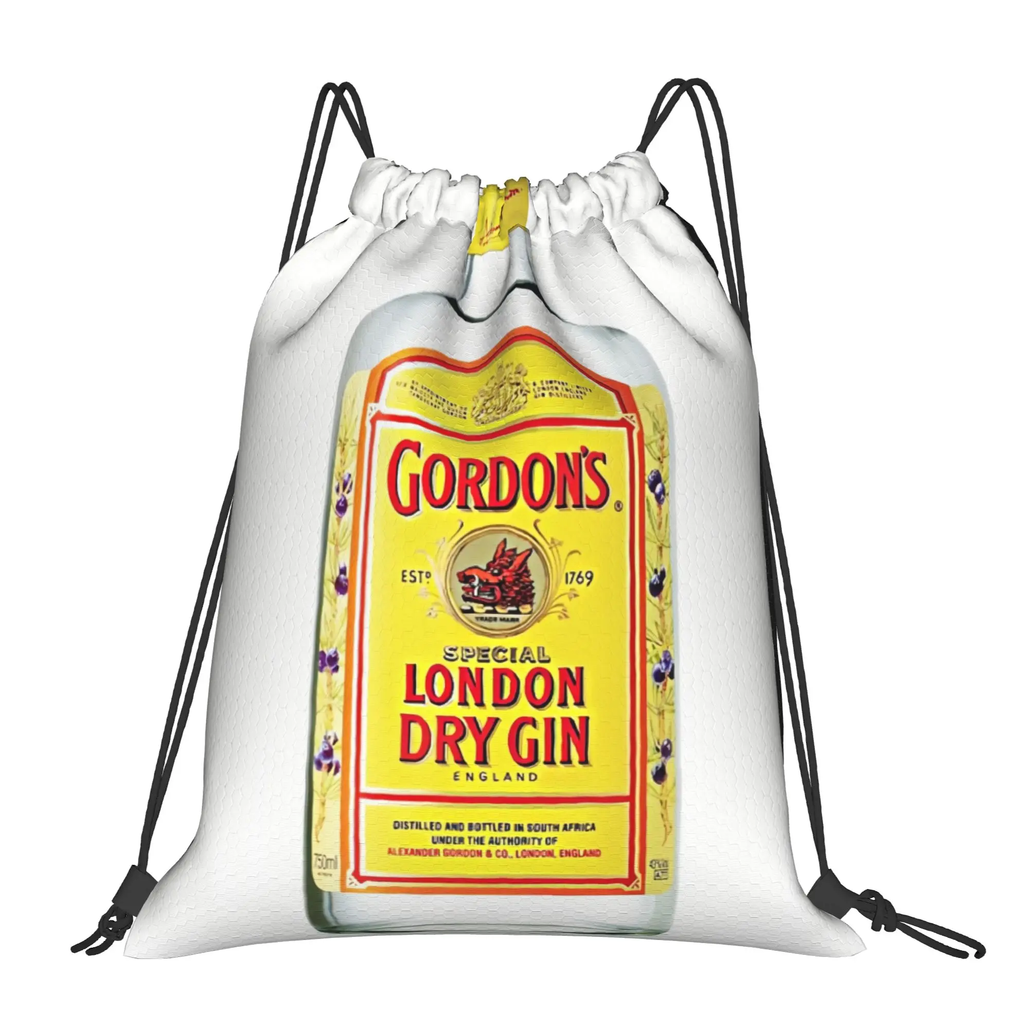 Бутылка лондонского джина Gordon's Special, портативные дорожные сумки-мешки на шнурке Gordon, рюкзаки для езды на велосипеде, рюкзаки для хранения в спортзале
Бутылка лондонского джина Gordon's Special, портативные дорожные сумки-мешки на шнурке Gordon, рюкзаки для езды на велосипеде, рюкзаки для хранения в спортзале