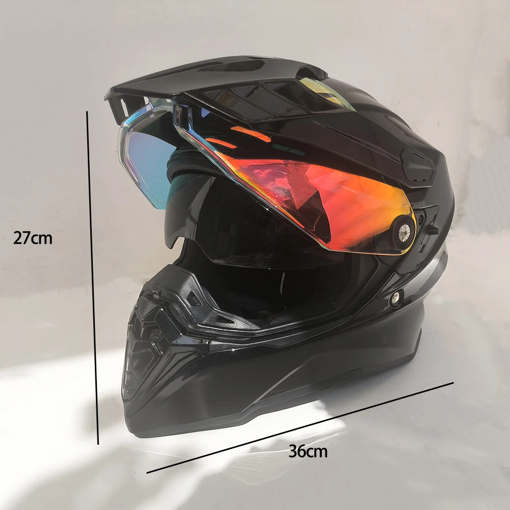 Glossy pure black off-road helmet motorcycle helmet man modular detachable comes with double-layer visor removable liner
Glossy pure black off-road helmet motorcycle helmet man modular detachable comes with double-layer visor removable liner