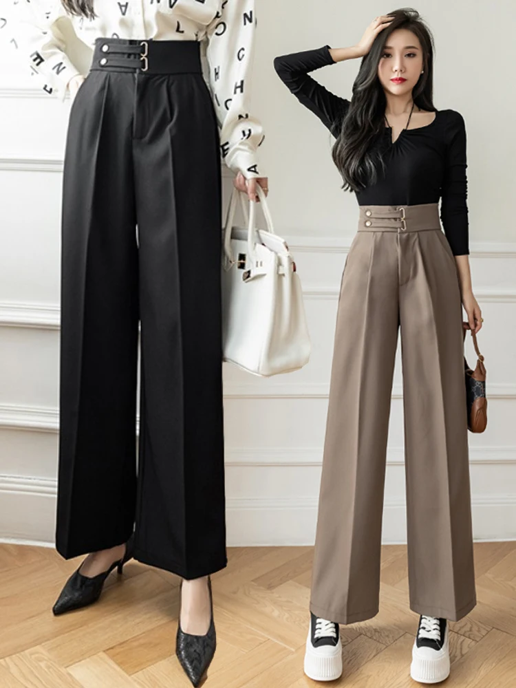 Vintage Wide Leg Pants Female High Street Loose Buttons Harajuku Black Suit Pants Womens Elegant Leisure Trousers 2023
Vintage Wide Leg Pants Female High Street Loose Buttons Harajuku Black Suit Pants Womens Elegant Leisure Trousers 2023