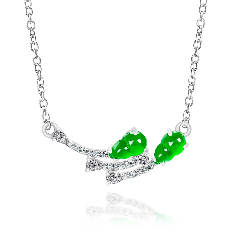 High End Natural A-grade Jadeite Sun Green Gourd Pendant S925 Silver Inlaid Ice Jadeite Stone Women's Gifts Fashionable Jewelry
High End Natural A-grade Jadeite Sun Green Gourd Pendant S925 Silver Inlaid Ice Jadeite Stone Women's Gifts Fashionable Jewelry