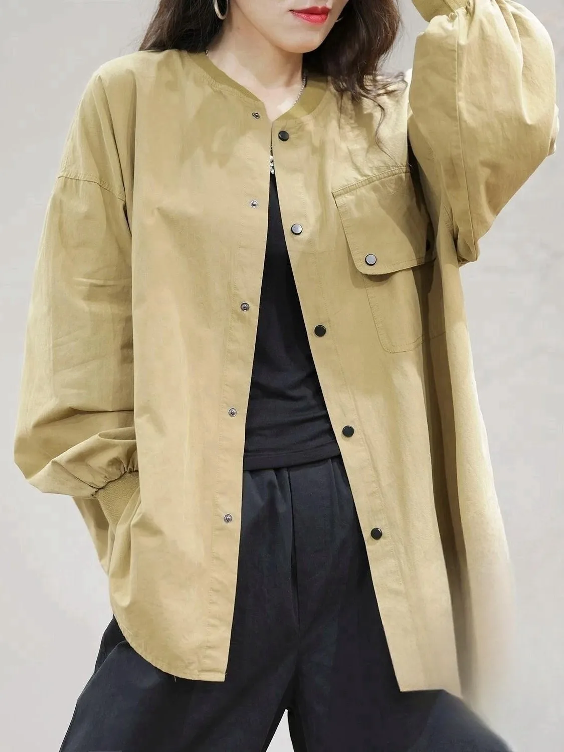 Casual Cotton Women's irt Artistic Simple Match Loose Retro Outerwear Jaet Fem Faion Brand Autumn Long Sve Pure C...
Casual Cotton Women's irt Artistic Simple Match Loose Retro Outerwear Jaet Fem Faion Brand Autumn Long Sve Pure C...