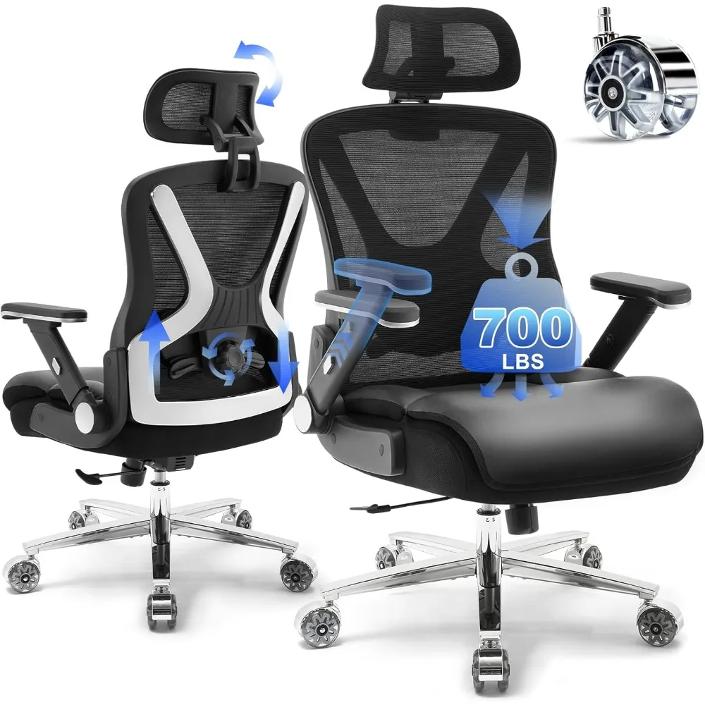 Ergonomic Office Chair,Upgrade Big and Tall Office Chair for Heavy People 700lbs,Mesh High Back Desk Chair with 5D Flip Arms
Ergonomic Office Chair,Upgrade Big and Tall Office Chair for Heavy People 700lbs,Mesh High Back Desk Chair with 5D Flip Arms