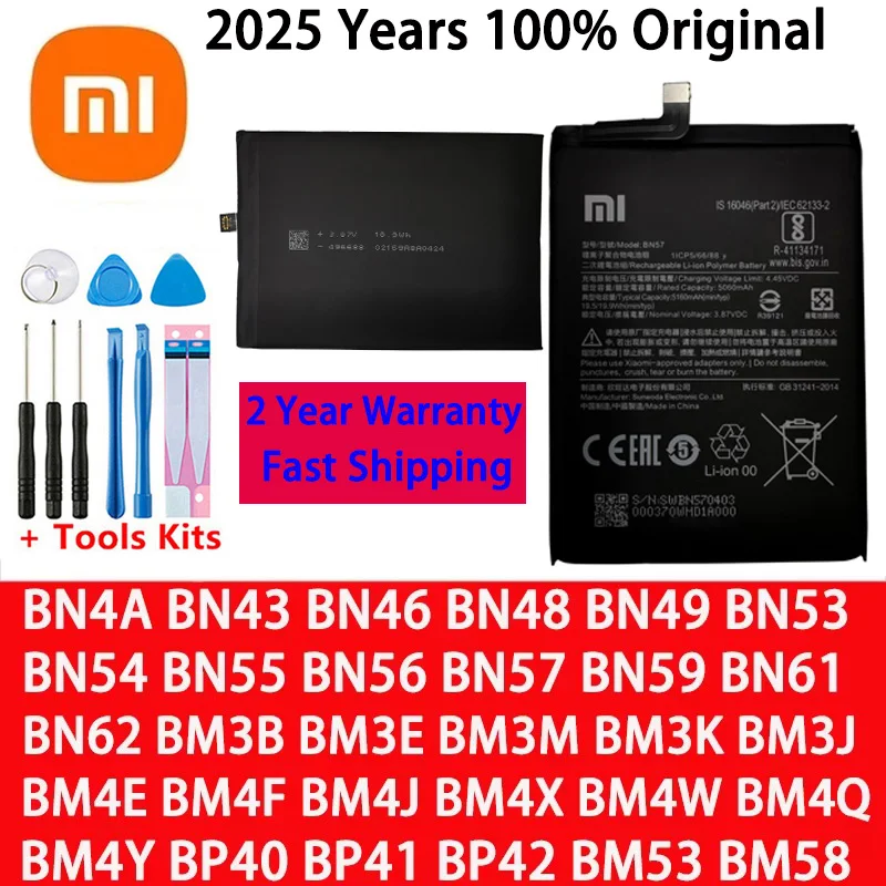 Для Xiaomi Mi Redmi Note Pocophone Poco F1 F2 K20 F3 X3 K30 K40 9 9A 9S 9T 10 10X 10S 10T 11 11T 5 6 7 7A 8 8T Pro Lite Батарея
Для Xiaomi Mi Redmi Note Pocophone Poco F1 F2 K20 F3 X3 K30 K40 9 9A 9S 9T 10 10X 10S 10T 11 11T 5 6 7 7A 8 8T Pro Lite Батарея
