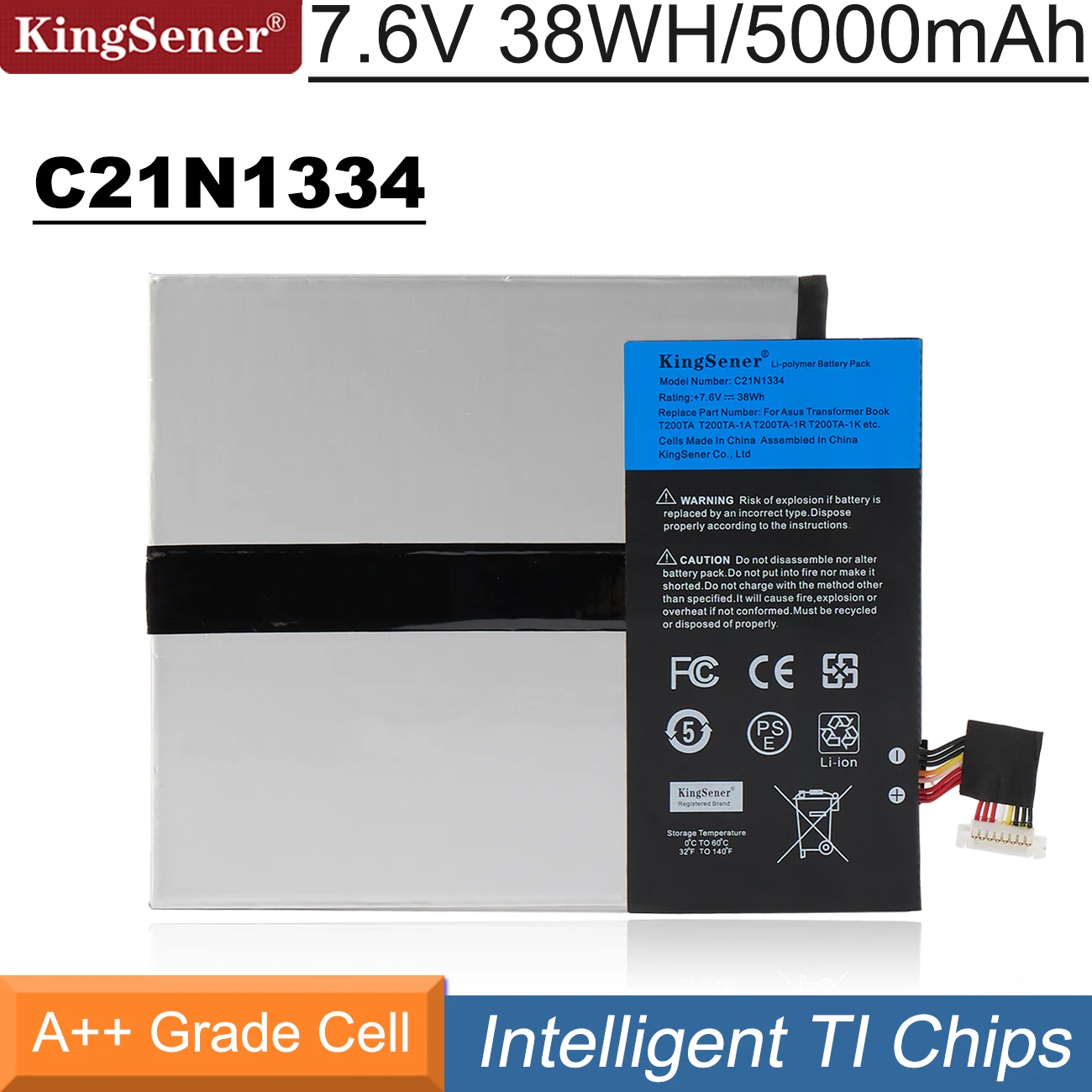 Аккумулятор KingSener C21N1334 для ноутбука ASUS Transformer Book T200TA T200TA-1A T200TA-1K 200TA-C1-BL Tablet PC 7,6 V 38WH
Аккумулятор KingSener C21N1334 для ноутбука ASUS Transformer Book T200TA T200TA-1A T200TA-1K 200TA-C1-BL Tablet PC 7,6 V 38WH