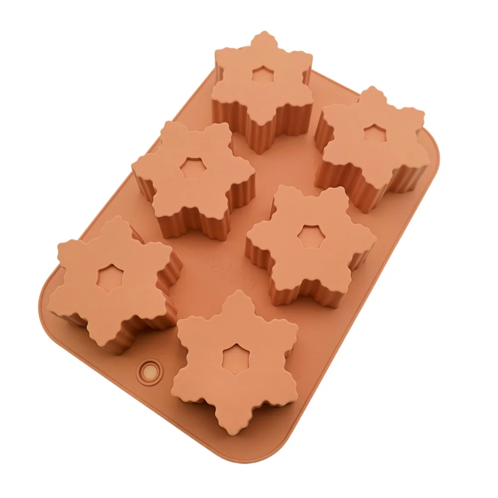 6 Holes Silicone Cake Mold DIY Serrated Snowflake Shape Jelly Pudding Handmade Soap Mold Christmas Series Kitchen Baking Tools
6 Holes Silicone Cake Mold DIY Serrated Snowflake Shape Jelly Pudding Handmade Soap Mold Christmas Series Kitchen Baking Tools