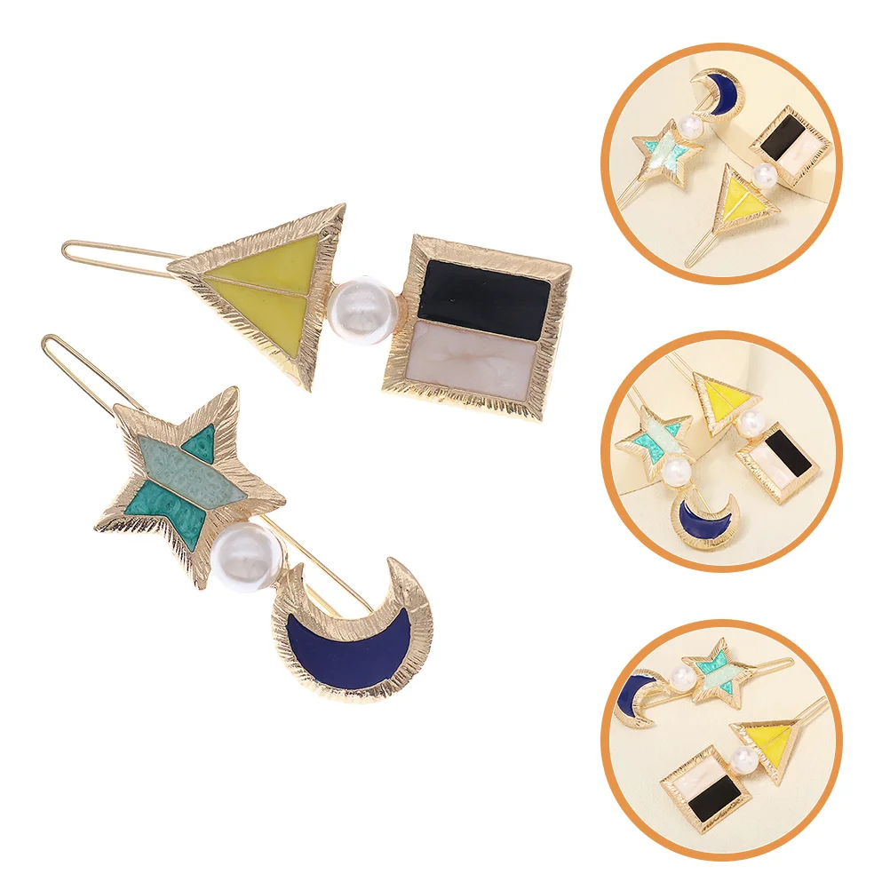 2 Pcs Geometric Pearl Hair Clip Star Accessories Barrettes Clips (plastic) for Women Small Miss Pins
2 Pcs Geometric Pearl Hair Clip Star Accessories Barrettes Clips (plastic) for Women Small Miss Pins