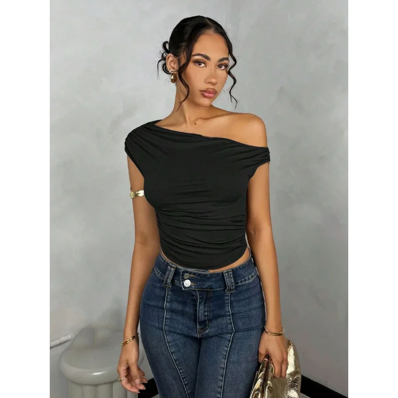 Women's Summer New Versatile Decorative Small Vest with Pleats and Single Shoulder Strap Short Hot Girl
Women's Summer New Versatile Decorative Small Vest with Pleats and Single Shoulder Strap Short Hot Girl