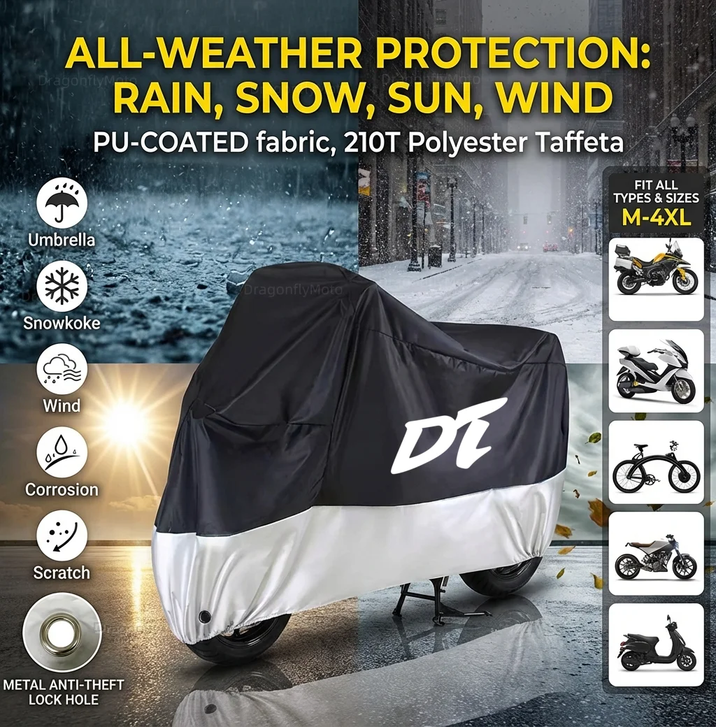 For YAMAHA DT230 DT250 DT175 DT200 DT125 DT125R All Season Motorcycle Cover Silver Black Waterproof Dustproof UV Protection
For YAMAHA DT230 DT250 DT175 DT200 DT125 DT125R All Season Motorcycle Cover Silver Black Waterproof Dustproof UV Protection