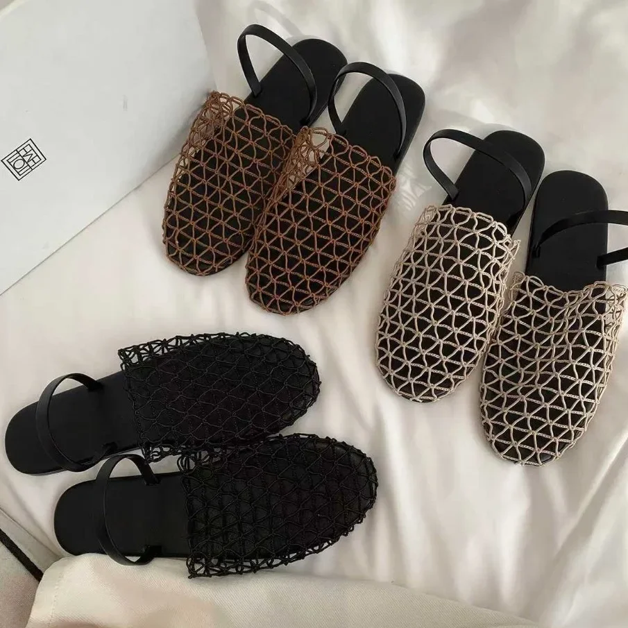 Fishnet woven hollow Roman sandals women's summer new fisherman flat bottom round head bag head half slippers
Fishnet woven hollow Roman sandals women's summer new fisherman flat bottom round head bag head half slippers