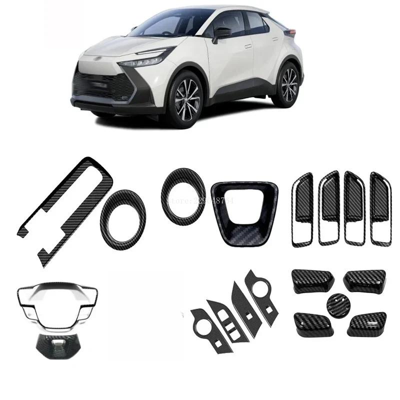 Для Toyota CHR C-HR 2024 2025 аксессуары для интерьера, панель переключения передач, кнопка переключения окна, крышка выхода воздуха, декоративные наклейки
Для Toyota CHR C-HR 2024 2025 аксессуары для интерьера, панель переключения передач, кнопка переключения окна, крышка выхода воздуха, декоративные наклейки