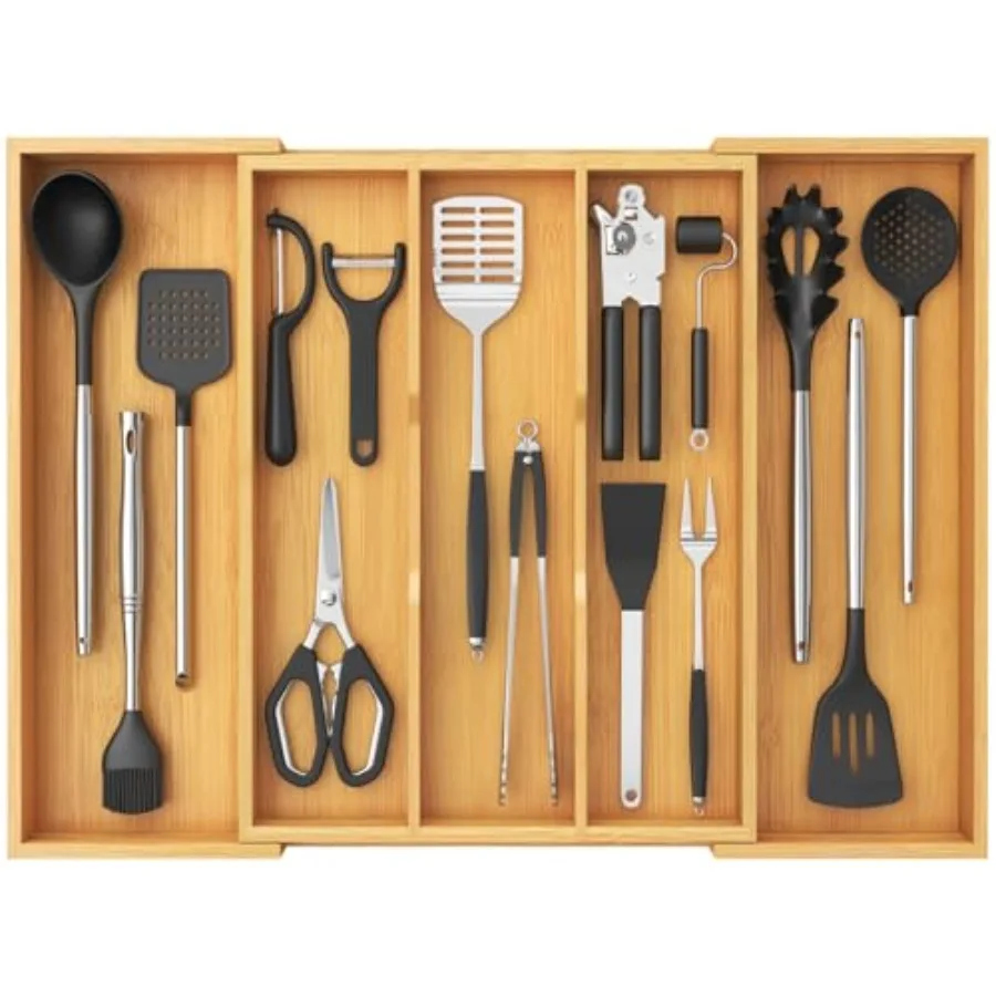 Utensil Organizer for Kitchen Drawer, Expandable Cooking Utensil Tray, Cutlery Silverware Flatware Holder, Wood Adjustable Spat
Utensil Organizer for Kitchen Drawer, Expandable Cooking Utensil Tray, Cutlery Silverware Flatware Holder, Wood Adjustable Spat