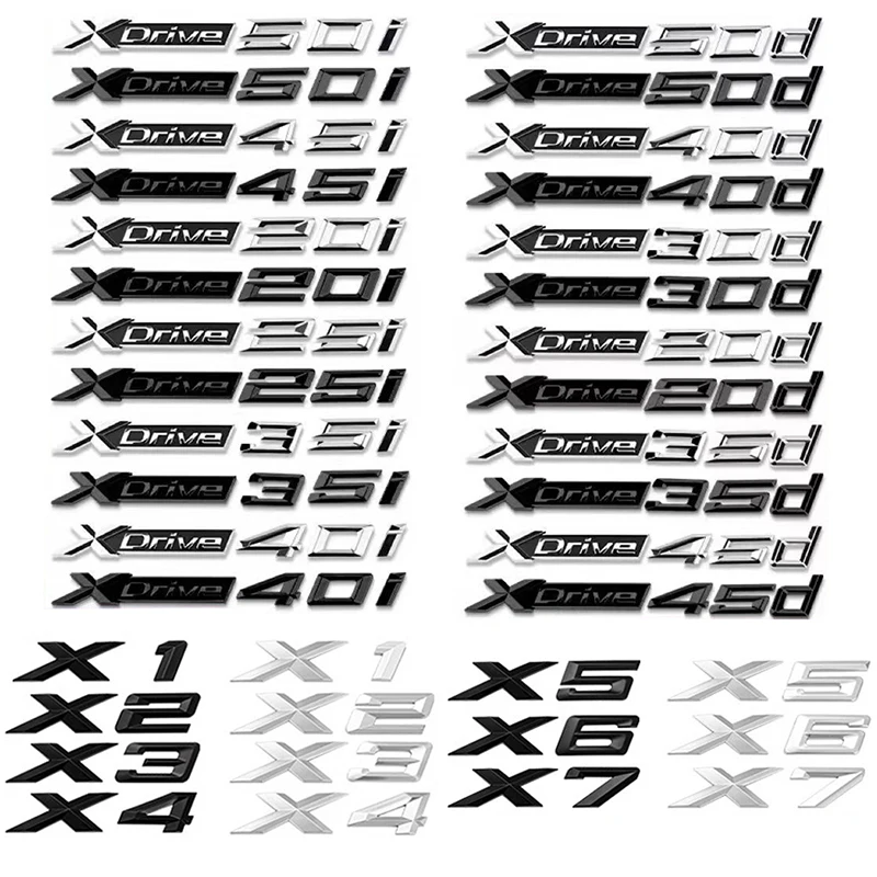 Car Trunk Badge Sticker For THE X1 X2 X3 X4 X5 X6 X7 XDrive 20i 25i 28i 30i 35i 40i 45i 50i 18d 20d 25d 28d 30d 35d 40d 45d 50d
Car Trunk Badge Sticker For THE X1 X2 X3 X4 X5 X6 X7 XDrive 20i 25i 28i 30i 35i 40i 45i 50i 18d 20d 25d 28d 30d 35d 40d 45d 50d