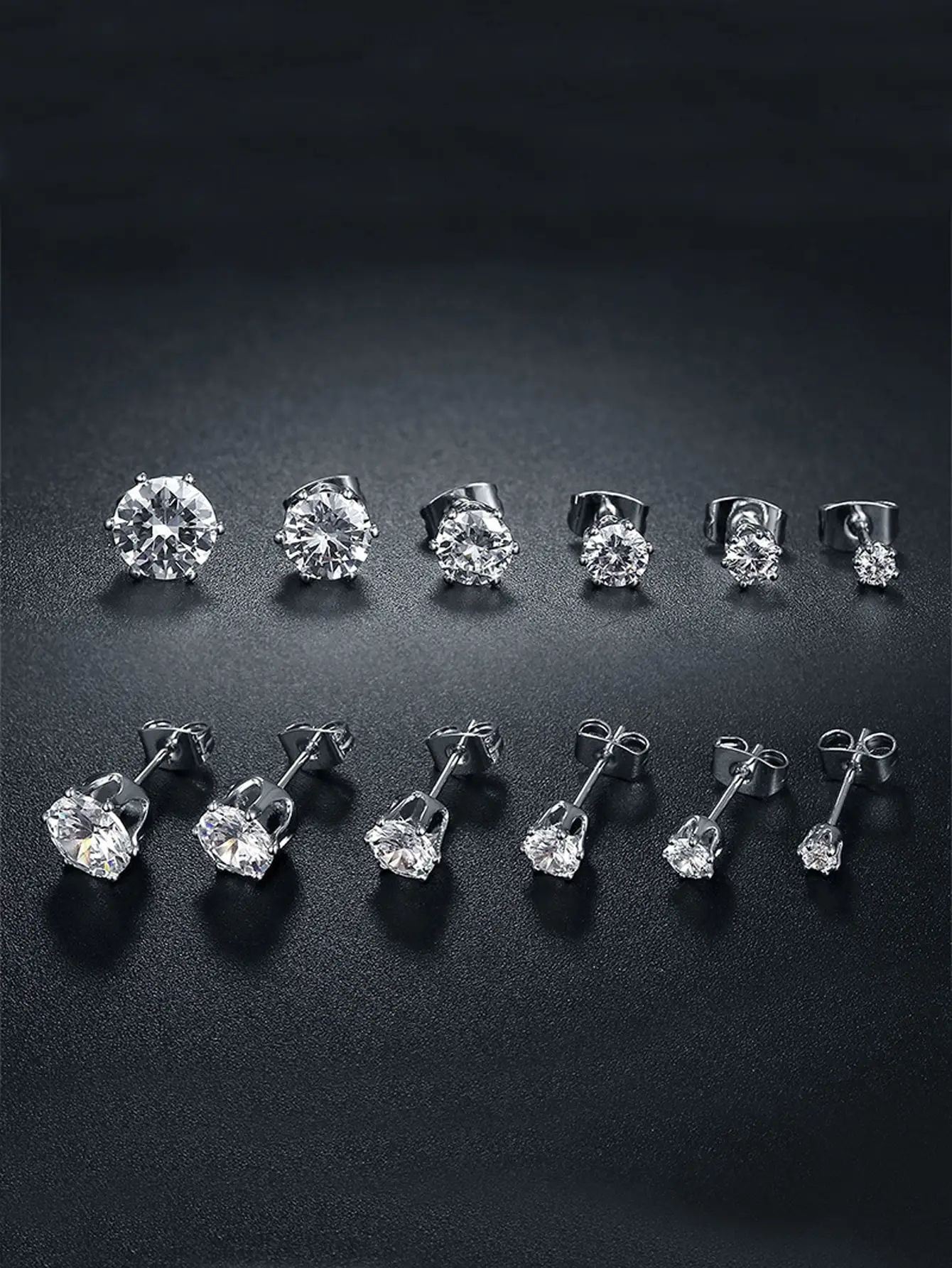 6 Pairs Stainless Steel Crystal Stud Earrings Set - Minimalist Round & Oval Designs
6 Pairs Stainless Steel Crystal Stud Earrings Set - Minimalist Round & Oval Designs