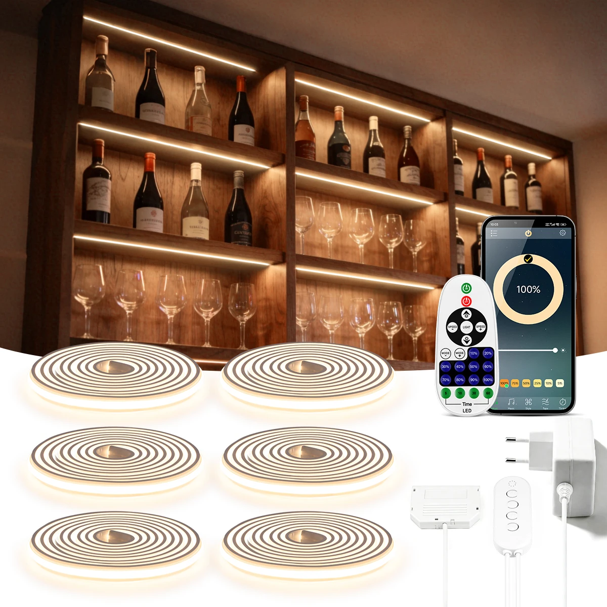 2/4/6 шт. Bluetooth-светодиодные неоновые ленты COB с регулируемой яркостью, 24 В, с радиочастотным пультом ДУ, поддержка управления через приложение для устройств iOS и Android.
2/4/6 шт. Bluetooth-светодиодные неоновые ленты COB с регулируемой яркостью, 24 В, с радиочастотным пультом ДУ, поддержка управления через приложение для устройств iOS и Android.
